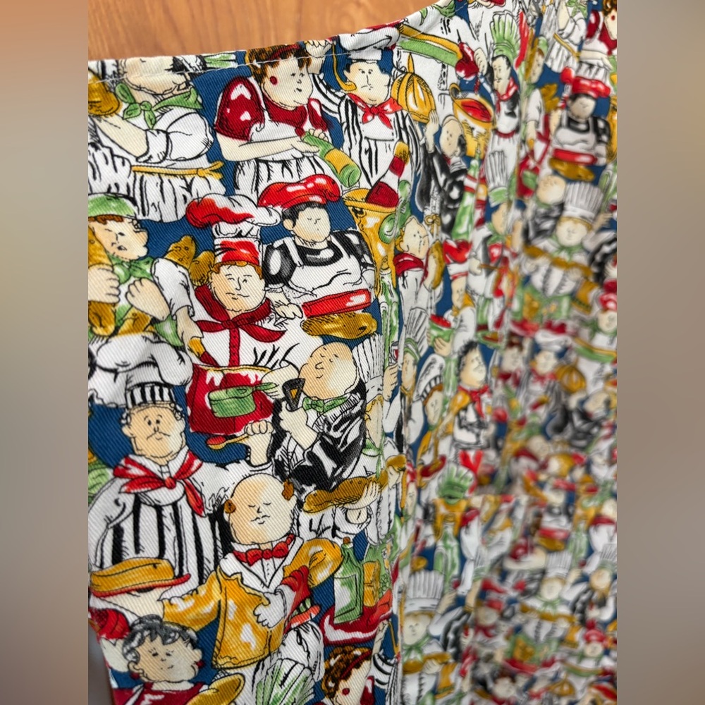 Colorful Cartoon chef all over Print Apron OSFM - Picture 4 of 6